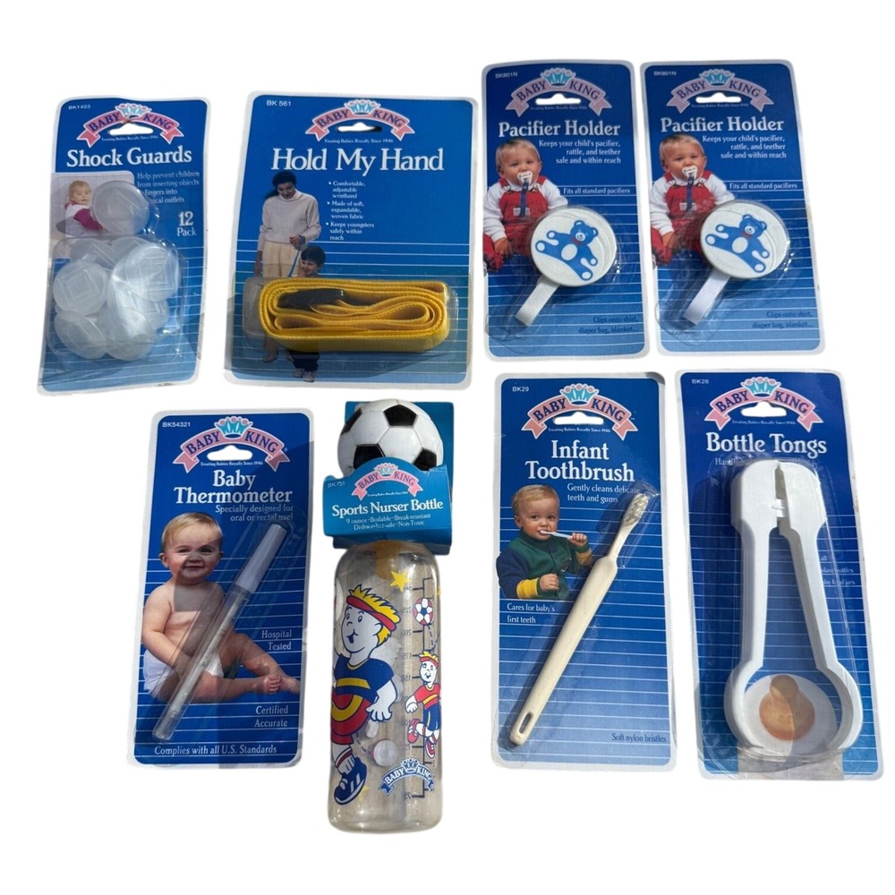 1991 Vintage New Old Stock Baby Lot Thermometer Bottle‎ Tongs Pacifier Holder